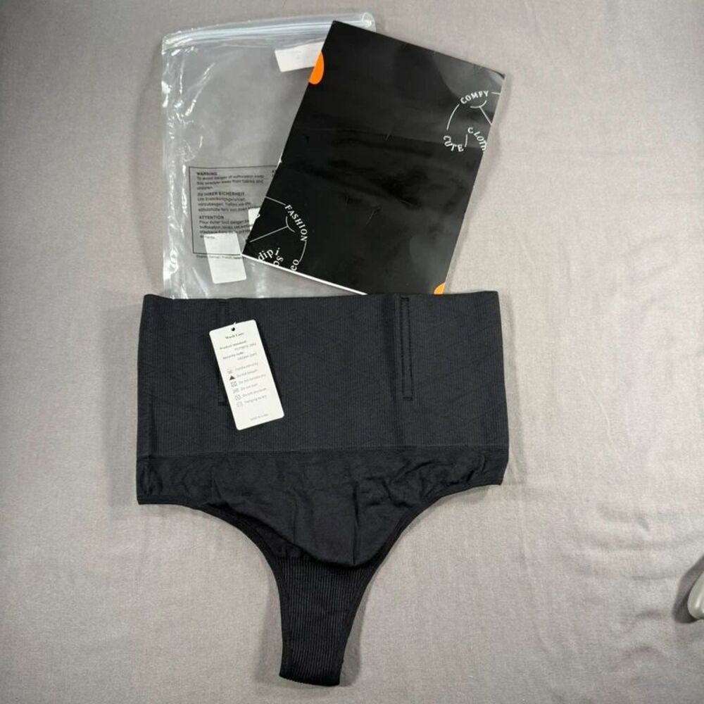 Werena Black Tummy Control Thong Shapewear Sz L
